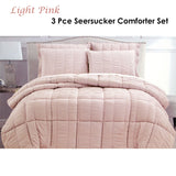 Seersucker Comforter Set Queen Light Pink - Front View