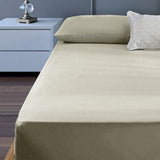 Luxury 400TC Cotton Percale King Single Bedding Set with 50cm Wall - Taupe