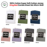Revive 100% Cotton Jersey Combo Set Blush King - Front View