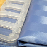 Jacquard Stripe Shower Curtain White - Side View