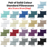 Pair of Solid Colour Microfiber Standard Pillowcases 48x73cmx15cm (Flap) Grey - Front View