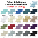 Pair of Solid Colour Microfiber Standard Pillowcases 48x73cmx15cm (Flap) White, image 2