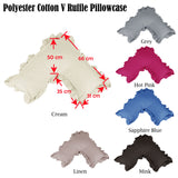 Artex Ruffled V-Shaped Pillow Cover in Luxurious Polyester Cotton Blend - Front View