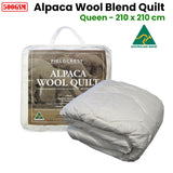 500GSM Alpaca Wool Blend Quilt Queen - Front View