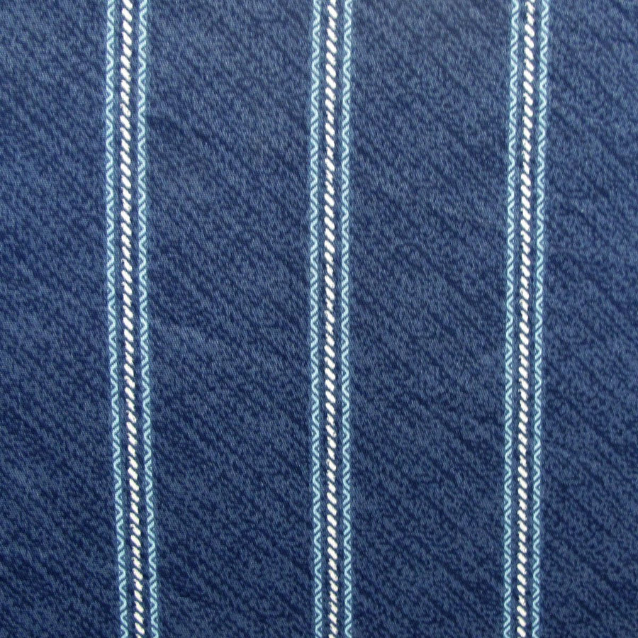 300TC Brian Navy Striped Reversible Cotton Quilt Cover Set Queen