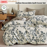 300TC Elisabeth Reversible Cotton Quilt Cover Set Queen - Front View