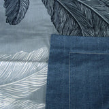 300TC Palm Leaf Blue Reversible Cotton Quilt Cover Set King - Side View