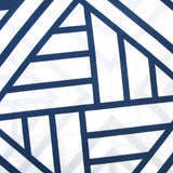 Artex Navy Enzi Geometric Microfiber Quilt Cover Set for Queen Size Beds - Front View
