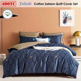 400TC Cotton Sateen Quilt Cover Set Foliole Queen - Front View