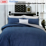 250TC Halifax Cotton Reversible Quilt Cover Set Queen - Front View