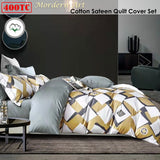 400TC Cotton Sateen Quilt Cover Set Modern Art King - Front View