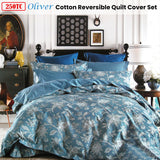 Elegant 250TC Floral Reversible Queen Quilt Cover Set - Front View