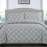 Artex Grey Stars Quilt Cover Set Queen