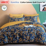 400TC Cotton Sateen Quilt Cover Set Xanthia Queen - Front View