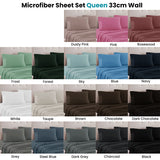 Art Terrace Microfiber Sheet Set Queen 33cm Wall Grey