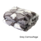 Riley Modern Pattern Faux Fur Throw Rug 127 x 152 cm Grey Camouflage - Front View