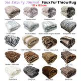 Sia Luxury Range Faux Fur Throw Rug 127 x 152 cm Giraffe - Front View
