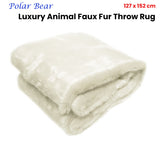 Radisson Polar Bear Luxury Animal Faux Fur Throw Rug 127 x 152 cm - Front View