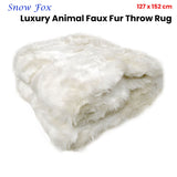 Radisson Snow Fox Luxury Animal Faux Fur Throw Rug 127 x 152 cm - Front View