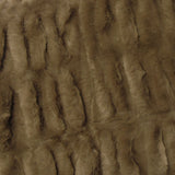 Harper Soft Ruched Pattern Faux Fur Throw Rug 127 x 152 cm Brown - Side View