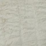 Harper Soft Ruched Pattern Faux Fur Throw Rug 127 x 152 cm Ivory - Side View