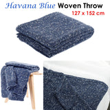 Havana Blue Woven Throw Rug 127 x 152 cm - Front View