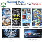 Teen Cool Theme Cotton Beach Towel 70 x 140 cm Batman From Man to Hero