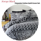 Homeport Kenya Black Printed Geometric Quilt Cover Set Double - Front View