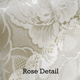 Rose Ecru Luxury Jacquard Tablecloth 150 x 270 cm - Side View