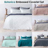 Bambury Botanica Embossed Teal Coverlet Set Queen/King - Front View
