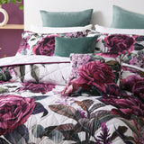 Bianca Abigail Berry Floral Printed Quilted Bedspread Set King - Side View