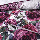 Bianca Abigail Berry Floral Printed Quilted Bedspread Set Queen - Top-Down View