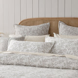 Bianca Ameila Stone Jacquard Quilted Foliage Bedspread Set Super King - Side View