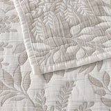 Bianca Ameila Stone Jacquard Quilted Foliage Bedspread Set Super King - 45-Degree Angle