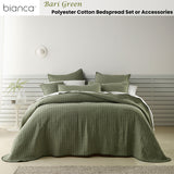 Bianca Bari Green Polyester Cotton Bedspread Set King - Front View