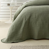Bianca Bari Green Polyester Cotton Bedspread Set King - Top-Down View