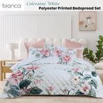 Bianca Coleraine White Floral Printed Bedspread Set Double