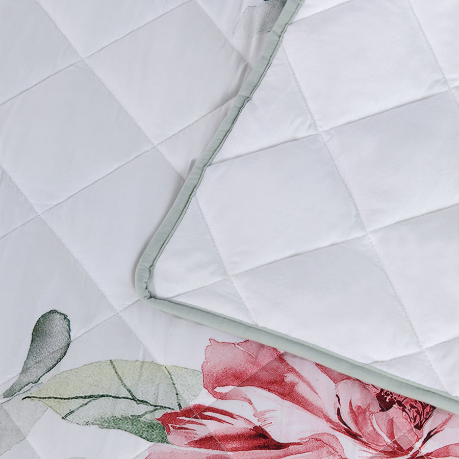 Bianca Coleraine White Floral Printed Bedspread Set King