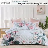 Bianca Coleraine White Floral Printed Bedspread Set Queen - Front View