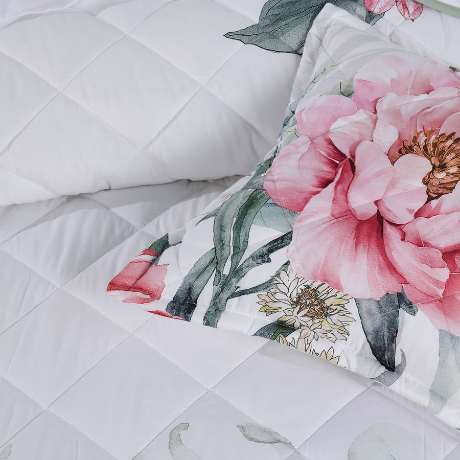 Bianca Coleraine White Floral Printed Bedspread Set Queen