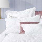 Bianca Elegance Cordelia White Bedspread Set Queen - Top-Down View