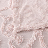 Bianca Ella Blush Cotton Chenille Floral Bedspread Set Double - Top-Down View