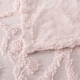 Bianca Ella Blush Cotton Chenille Floral Bedspread Set Queen - Top-Down View