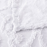 Bianca Ella White Cotton Chenille Floral Bedspread Set Single - Top-Down View