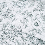 Bianca Gracie White Floral Printed Quilted Bedspread Set King - Top-Down View