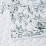 Bianca Gracie White Floral Printed Quilted Bedspread Set Queen - 45-Degree Angle