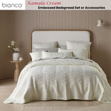 Bianca Kamala Cream Embossed Bedspread Set King - Front View