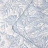 Bianca Laurieton Blue Jacquard Botanical Bedspread Set Single - 45-Degree Angle