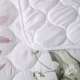 Bianca Lorna White Floral Printed Quilted Bedspread Set Queen - 45-Degree Angle