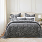 Bianca Maidstone Grey Floral Jacquard Bedspread Set Super King